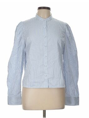 Madewell Blue and White Striped Collared Shirt